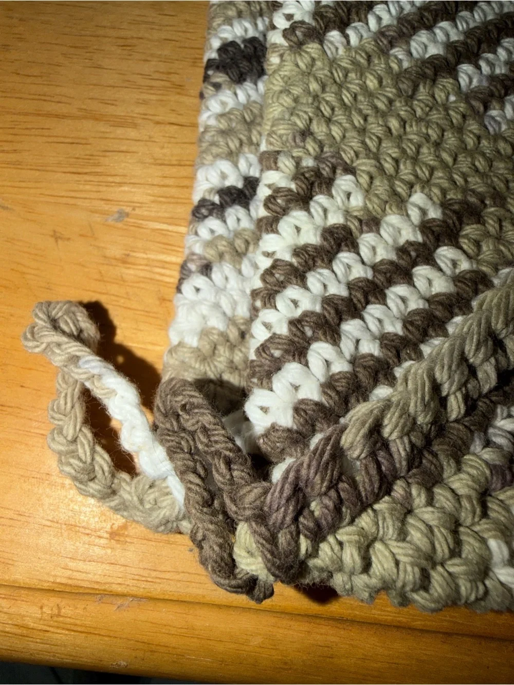 Handmade Washcloths and Pot Holders- Cream and Brown